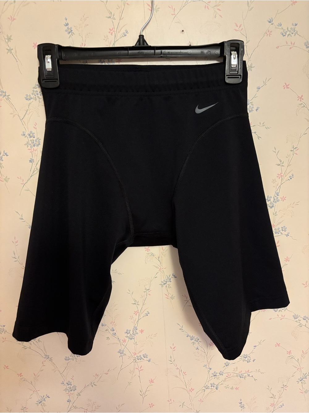 Nike Black Compression Shorts with White Drawcord